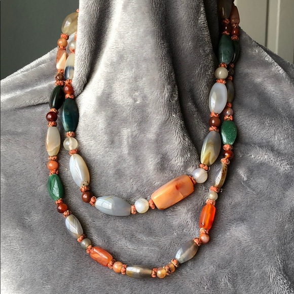 Jewelry - Chunky Multi Stone Boho Wrap Necklace